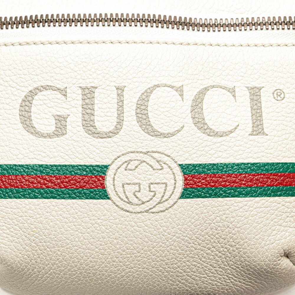 GUCCI White Leather Fanny Pack - Picture 6 of 11